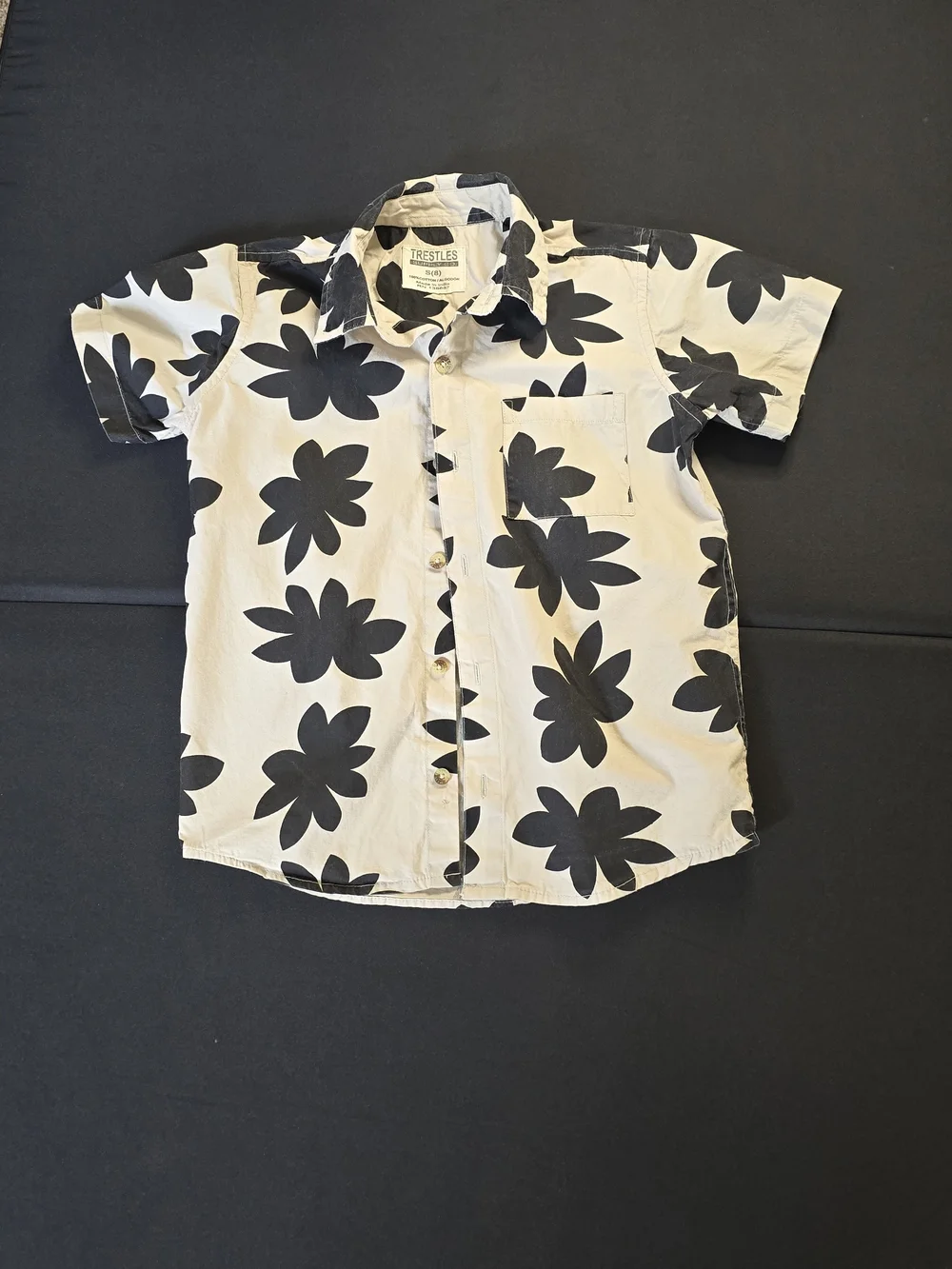 Kids Black & Tan Floral Button-Up Shirt By Trestles